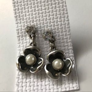 Faux pearl dangle earrings